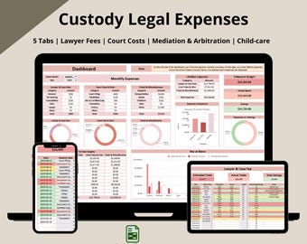 Child Custody Expense Tracker 2025-2026: Kalkulationstabelle zur Nachverfolgung von Haushaltsbudgets (Englisch)