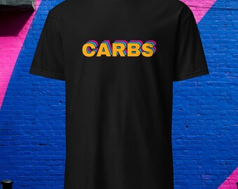 CARBS T-Shirt: Funny Retro 70s/80s Font, Foodie Tee