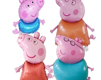 4 Piece Peppa Pig  Family Character Balloon Set