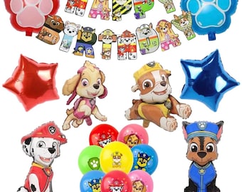 Paw Patrol Birthday Balloon Set with Banner-17  Pieces-Kids Birthday Party Decorations