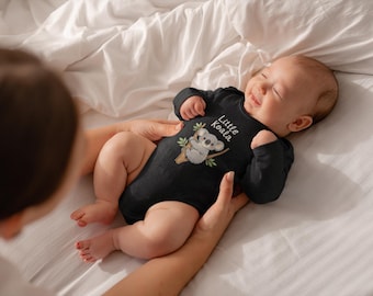 Söt Koala på eukalyptusträd spädbarnsbody | Babybody
