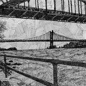 Astoria Park on a Rainy Day - Limited Edition Original Signed Print Drawing no. 26/100 - Astoria Queens New York City