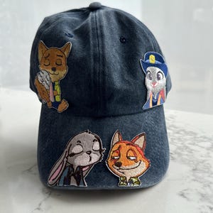 Zootopia Themed Cute Hat || Zootopia Nick and Judy Cap || Cosplay || Sticker Embroidery