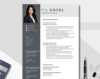 German Resume Template: CV Cover Letter, Mac Pages, Word (A4)
