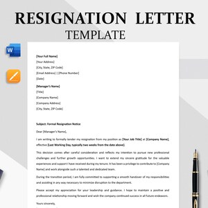 Carta de renuncia profesional, plantilla de carta de renuncia laboral, páginas de Word, carta de oferta de licencia, carta de empresa, renuncia de empleado
