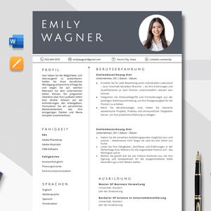 Bewerbungsvorlage Deutsch | Lebenslauf Vorlage Word, Google Docs & Pages | Cv Vorlage Anschreiben, Anlagen, Deckblatt, Motivationsschreiben