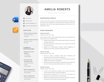 Nursing Resume Template: Modern Medical CV Design (MS Word, Mac Pages)