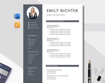 German Resume Template: Modern CV Design for Word & Mac Pages