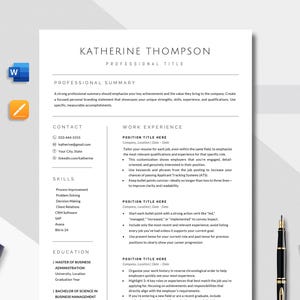 Professional Resume, Template for MS Word, Mac Pages, Google Docs , Modern Resume/CV Template, Minimalist Resume, Resume Template 2025