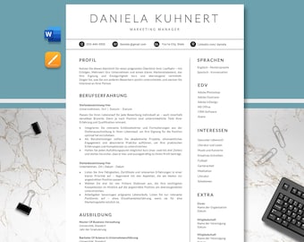 Bewerbungsvorlage, Lebenslauf Vorlage Word, Google Docs, Pages, Moderner Lebenslauf, Anschreiben, Anlagen, Deckblatt, Motivationsschreiben