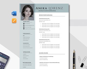 Bewerbungsvorlage Deutsch, Lebenslauf Vorlage Word, Apple Pages, Cv Vorlage Anschreiben, Anlagen, Deckblatt, Motivationsschreiben