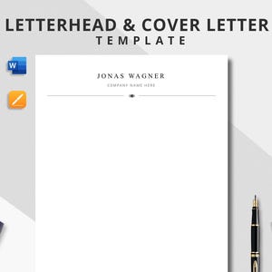 Plantilla de membrete para Mac Pages y Word, plantilla de carta de presentación, papelería personalizada, membrete de empresa, plantilla de carta comercial