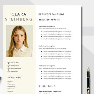 Bewerbungsvorlage Deutsch, Lebenslauf Vorlage Word, Apple Pages, Cv Vorlage Anschreiben, Anlagen, Deckblatt, Motivationsschreiben