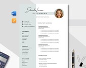 Moderne Lebenslauf Vorlage Deutsch Word, Google Docs andPages Bewerbungsvorlage mit Anschreiben, Deckblatt & Referenzen