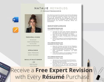 Bewerbungsvorlage Deutsch | Lebenslauf Vorlage Word, Google Docs & Pages | Cv Vorlage Anschreiben, Anlagen, Deckblatt, German cv Template