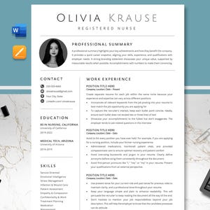 Registered Nurse Resume Template RN, CNA, 2 Page, Physician Assistant Resume for Nurse, Resume Template Google Doc Word & Pages, New Grad CV