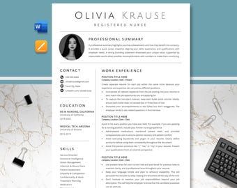 Registered Nurse Resume Template RN, CNA, 2 Page, Physician Assistant Resume for Nurse, Resume Template Google Doc Word & Pages, New Grad CV