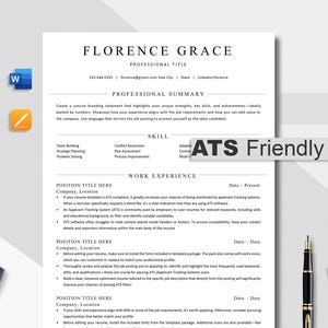ATS CV-sjabloon: minimalistisch ontwerp voor Word, Pages, Google Docs (digitale download)
