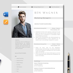 Lebenslauf Vorlage deutsch Word + Pages Bewerbungsvorlage moderne Bewerbung, Ausbildung Bewerbung, Tabellarischer, Anschreiben, Anlagen