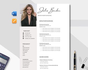 Lebenslauf Vorlage deutsch Word + Páginas Bewerbungsvorlage moderne Bewerbung,Ausbildung Bewerbung, Tabellarischer Lebenslauf,Deutsch Vorlagen