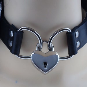 Wide 1 inch Locking Submissive Collar (lock included) - Free US Shipping