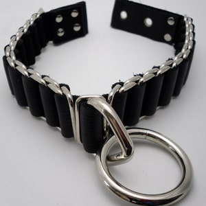 Kraag: zwart-zilveren geweven kettingkraag - gratis verzending in de VS