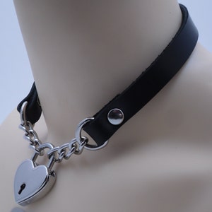 Leather submissive day collar T1, Submissive collar, BDSM day collar, Leather collar kink, BDSM training collar, Consideration collar image 2