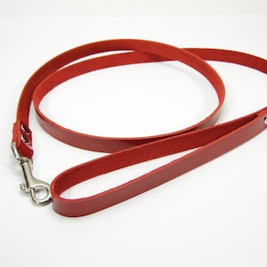 Red or Black Patent Leather leash with nickel snap - Free US Shipping