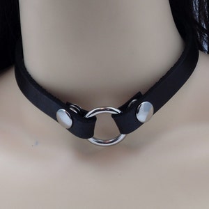 Thin Black Slave Collar With Small O Ring in Center Free US Shipping - Etsy