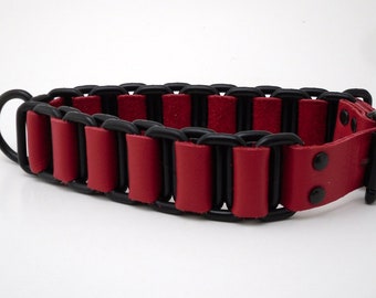 Slave cuff set - Black and red chain cuffs set of two - Free US Shipping