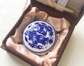Quality red ink paste in blue and white porcelain