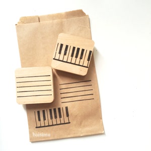 Musik Notenlinien Klaviertasten Musiklehrer Stempel / Stempel / handgemachter Stempel / Notenschlüssel / Klavierlehrer / Musiklehrer / Unterricht