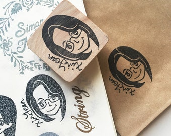 Customized portrait cartoon caricature rubber stamp