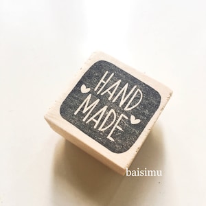 Sello hecho a mano para el amante del hecho a mano / crafter / artesanía / artesanos / fabricante / vendedor de etsy / sello de goma talladas a mano madera / lindo / modificado para requisitos particulares