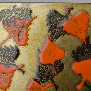 Modern Orange Brown Gold Enameled Copper Bookends image 5