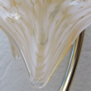 Pair Murano Glass Handkerchief Floral Gold White Dresser Lamps image 4