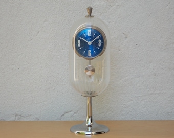 Johmid Rare Blue and Lucite Pendulette 8-Day Desk Clock