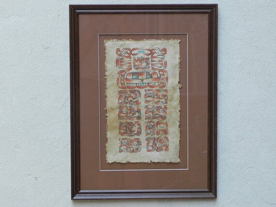 Hand Painted Mayan Calendar june 25, 1951, Framed - Etsy