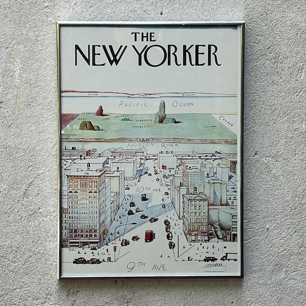 New Yorker Poster Framed Etsy