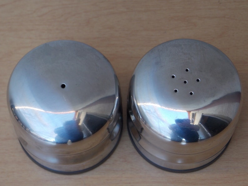 Danish Modern Stainless Steel Salt and Pepper Set image 3