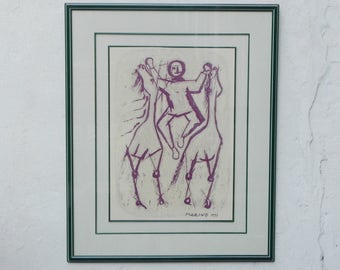 Rare Jinete (Horse Rider) by Marino Marini Large Framed Print 1953, Framed in Caracas