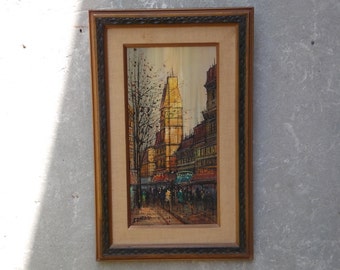 European Street Scene Oil on Canvass by B. Nardini