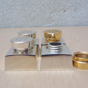 Deluxe Chrome Mixed Metals Salt & Pepper Shakers, Set of Two image 5