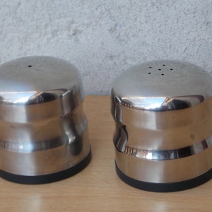 Danish Modern Stainless Steel Salt and Pepper Set image 2