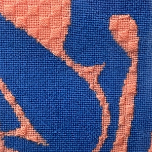 Matisse Blue Nude in Orange Blue Needlepoint, Framed, Square image 5