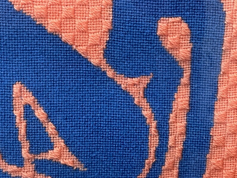 Matisse Blue Nude in Orange Blue Needlepoint, Framed, Square image 5