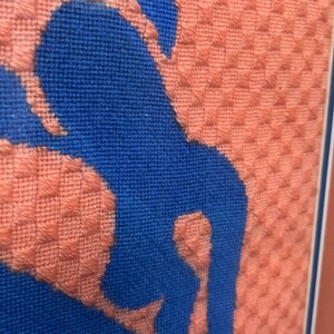 Matisse Blue Nude in Orange Blue Needlepoint, Framed, Square image 4