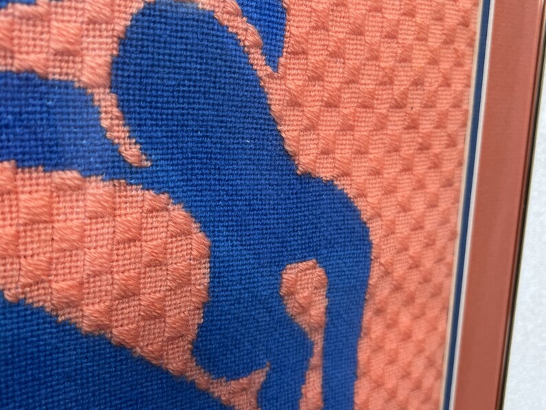 Matisse Blue Nude in Orange Blue Needlepoint, Framed, Square image 4