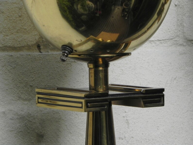 Pair Deco Regency Solid Brass Torchiere Floor Lamps in the style of Tommi Parzinger