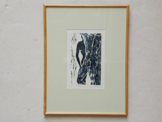 Framed Signed Original Print a Man & A Woman - Etsy